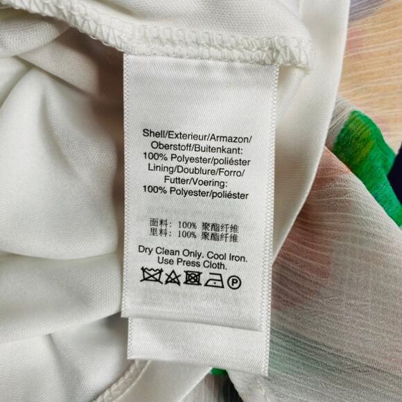 DKNY Chiffon Floral Printed A-line Dress size 12 - Picture 7 of 9